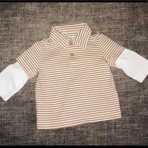 DWELL STUDIO BABY STRIPED POLO SHIRT WITH SLEEVES